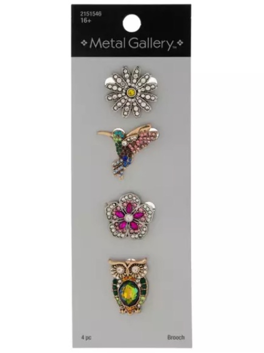 New Birds & Flowers Rhinestone Brooches